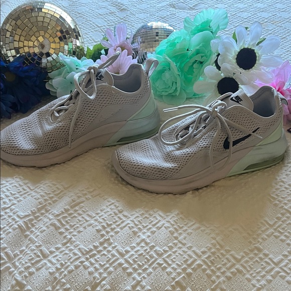 Nike Shoes - Nike Air Max Light Gray and Green Sneakers